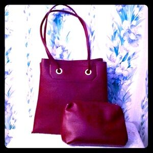 Brand New Sole Society Burgundy Tote w/Pouch